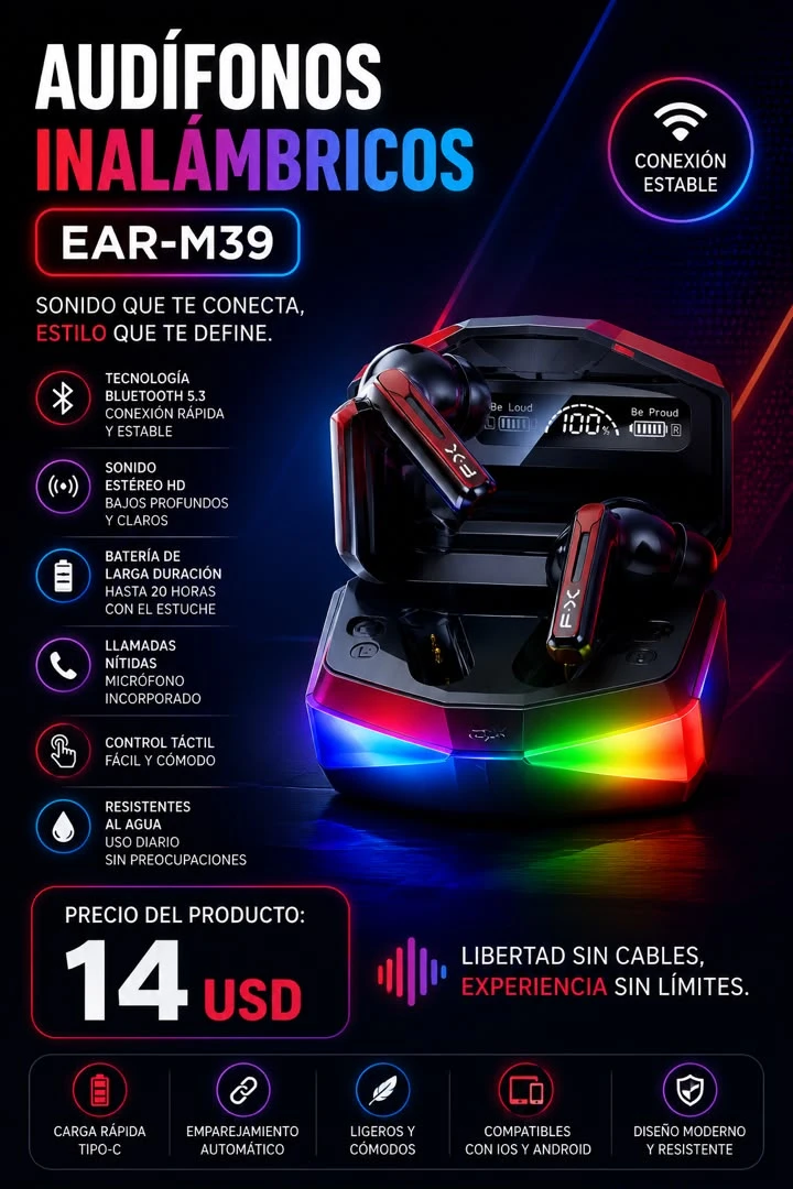 Audífonos inalámbricos EAR M39's foto | DeTodo UnPoco |  BizneCubano