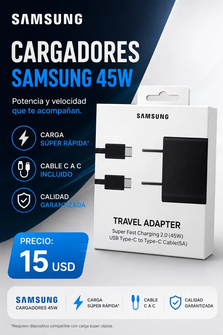 Cargador SAMSUNG 45W's foto | DeTodo UnPoco |  BizneCubano