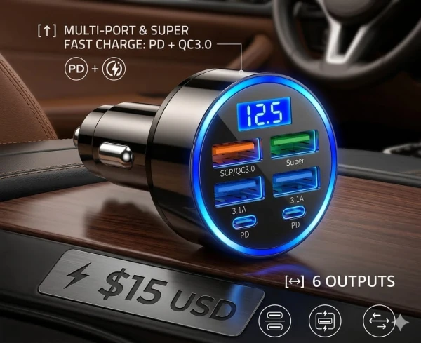 ​Cargador de Auto Multiportas's foto | DeTodo UnPoco |  BizneCubano